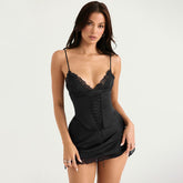 Suspender Dress Slim Fit Waist Girdling BSheath Slit Lace Dress